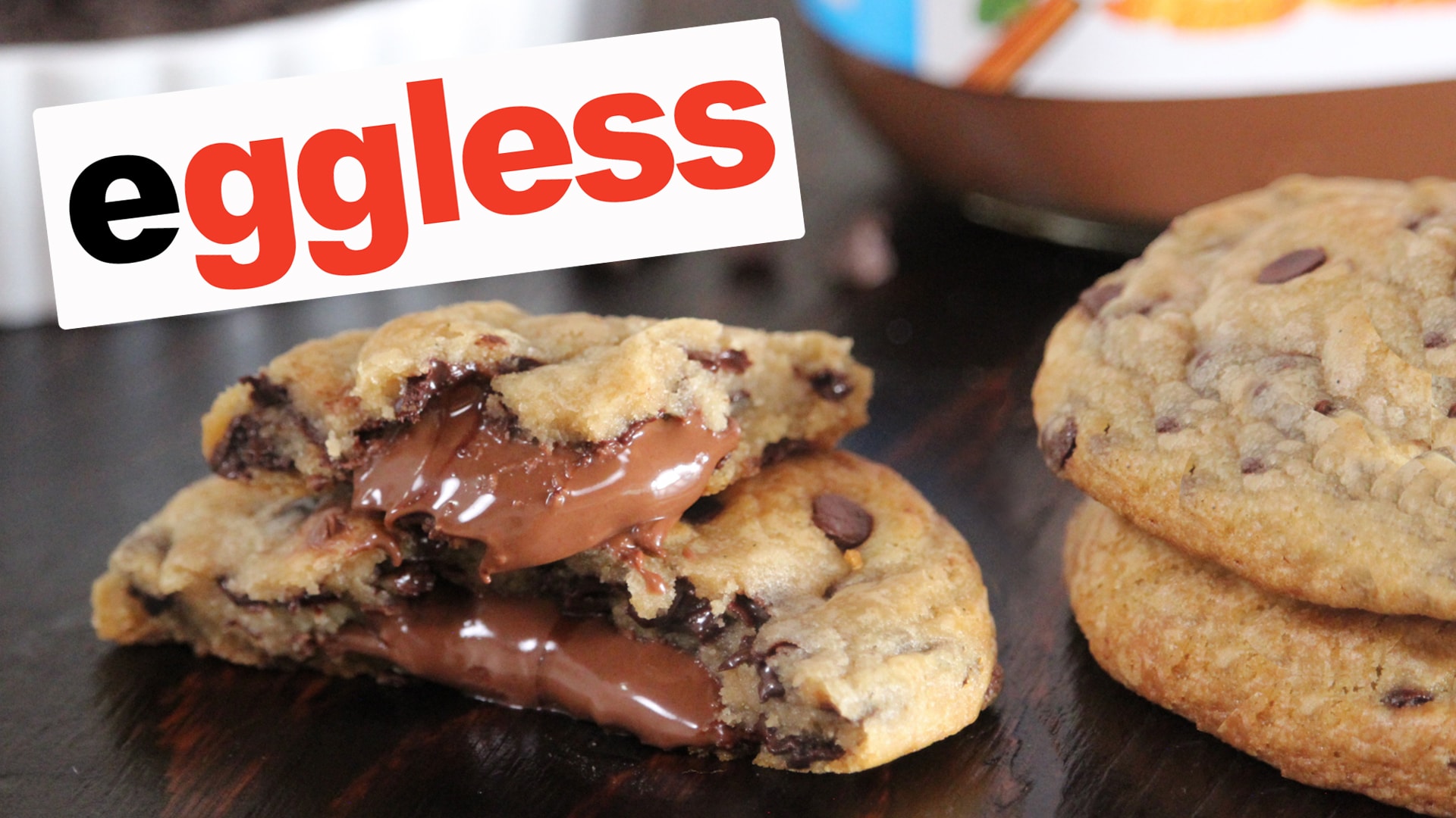 EGGLESS CHOCOLATE CHIP NUTELLA COOKIES | How Tasty