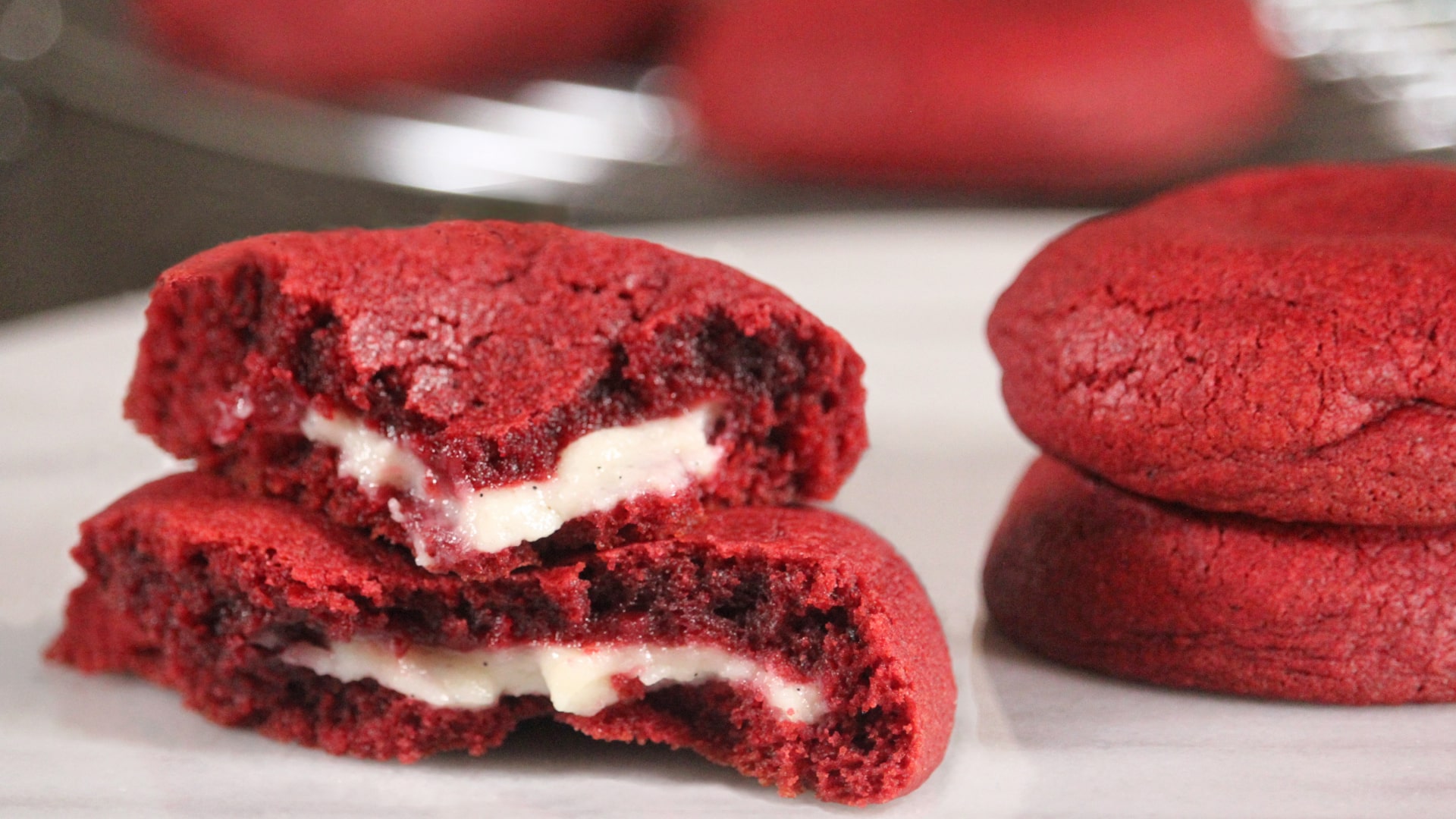 RED VELVET STUFFED COOKIES