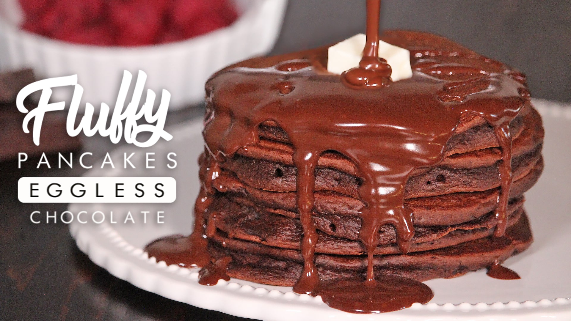 EGGLESS FLUFFY CHOCOLATE PANCAKES | How Tasty