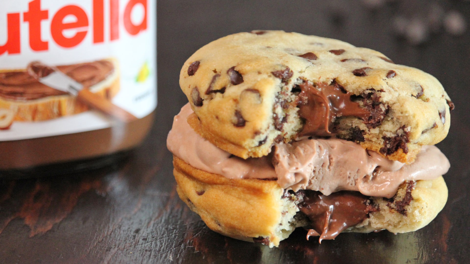 Nutella Ice Cream Cookie Sandwich