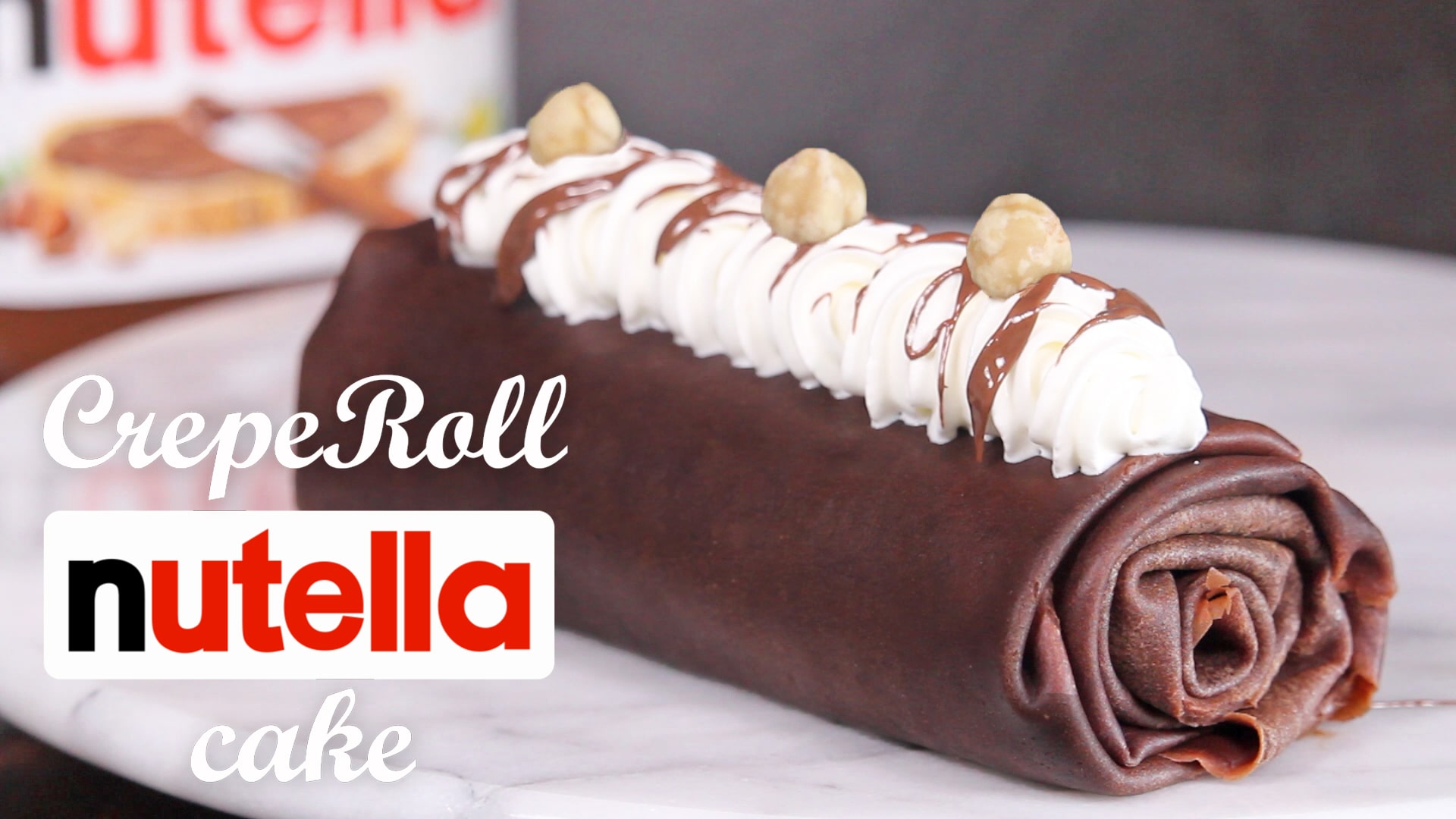 nutella crepe roll cake