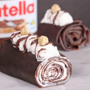 nutella crepe roll cake