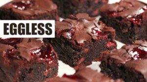 eggless strawberry brownies